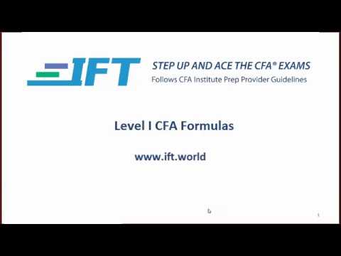 2017 Level I CFA Formula Video