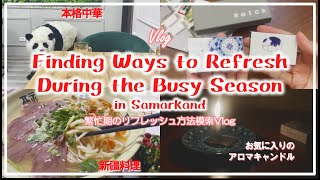 【ウズベキスタンvlog】繁忙期の心の支え中華・新疆料理 in サマルカンド｜メール返信に追われる3月のリフレッシュタイムvlog