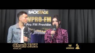 Charli XCX On Her Selena Gomez Collaboration : The 59th GRAMMYs #WWOBackstage