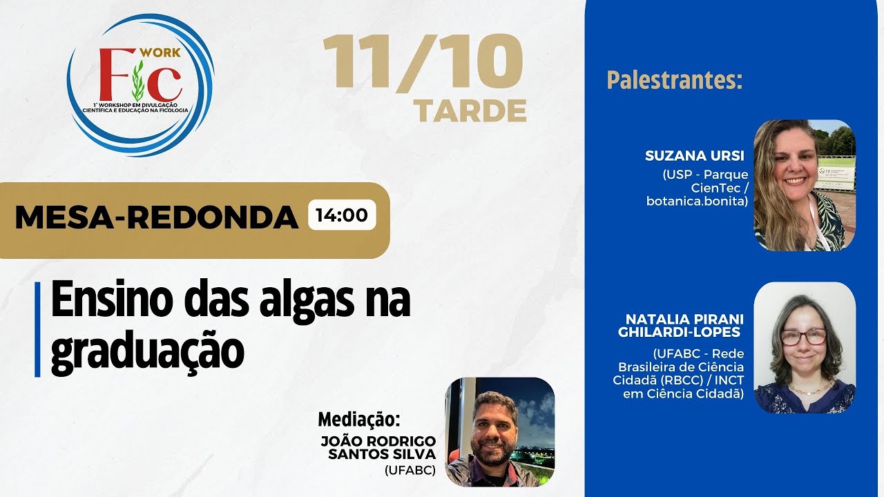 Mesa-redonda - Ensino das algas na graduação / Premiação e Encerramento