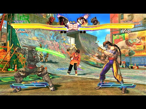 Yoshimitsu & Dhalsim vs Vega & King (Hardest AI) - Street Fighter X Tekken