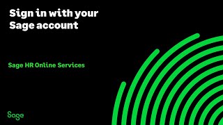 Sage HR Online Services - Sign in with your Sage account