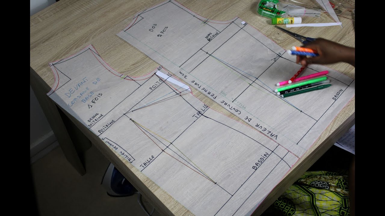 Comment tracer facilement, le patron du corsage de base, pour un débutant