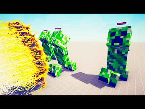 GIANT MINECRAFT CREEPER TRIO vs God Units - Totally Accurate Battle Simulator TABS