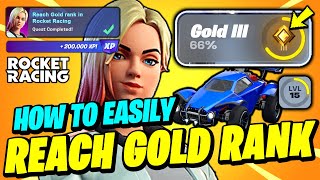How to EASILY Reach GOLD Rank in Rocket Racing - Fortnite Quest (Jackie Skin)
