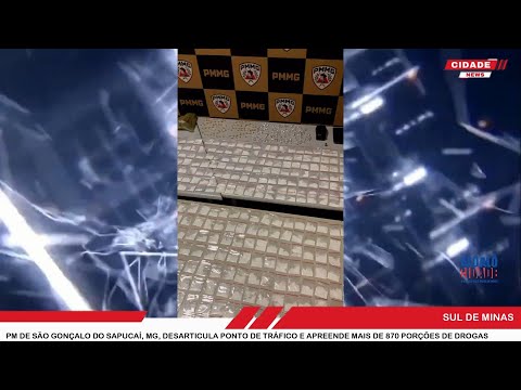 PM de São Gonçalo do Sapucaí, MG, desarticula ponto de tráfico e apreende 870 porções de drogas