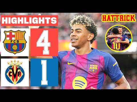 Barcelona vs Villarreal 4-1 Highlights & All Goals 2026 🏆️ Lamine Yamal Hattrick