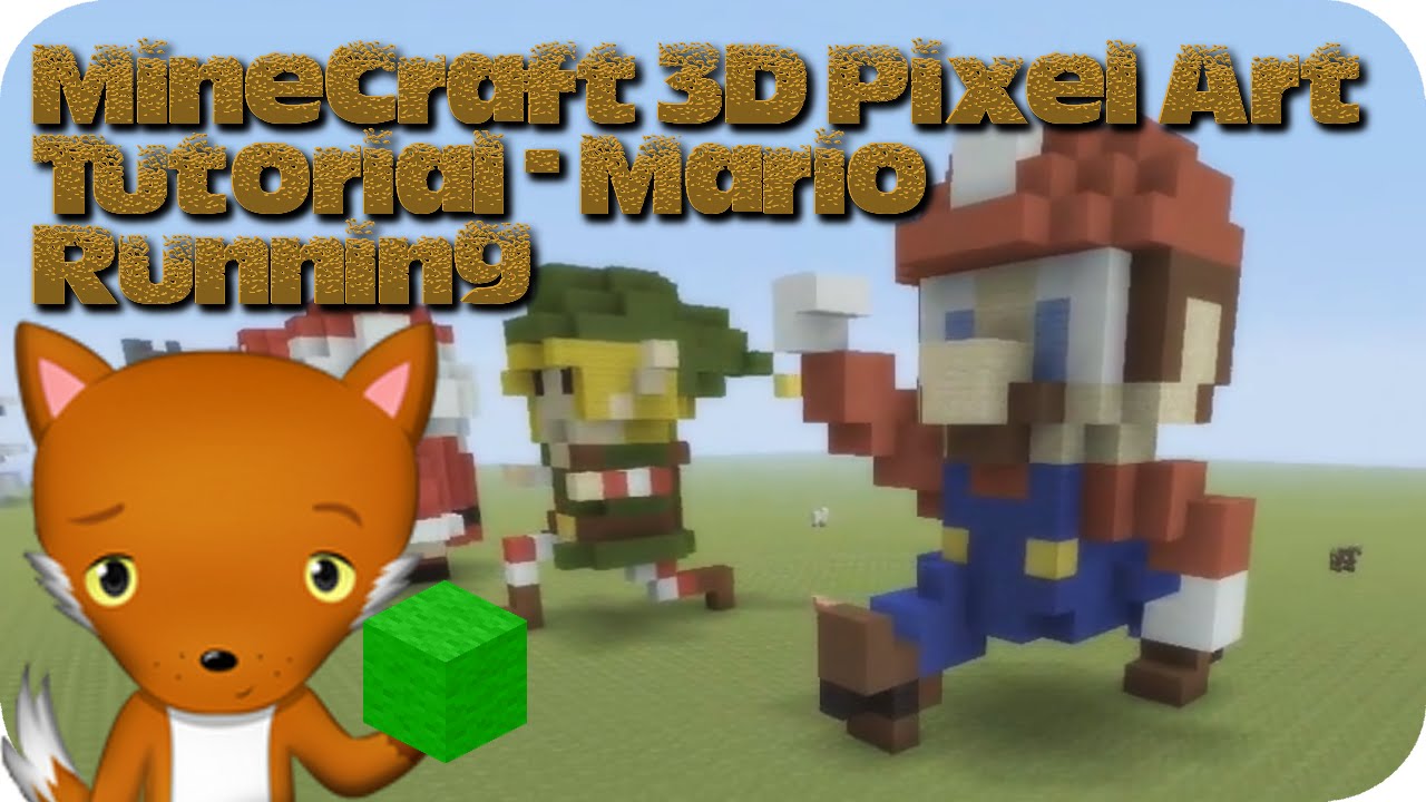 MineCraft 3D Pixel Art Tutorial - Mario Running