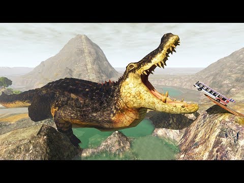 Jumping into Giant Crocodile Mouth Crashes - BeamNG.Drive