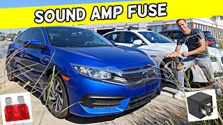 HONDA CIVIC SOUND AMPLIFIER FUSE LOCATION, AMP FUSE, NO SOUND FUSE 2016 2017 2018 2019 2020 2021