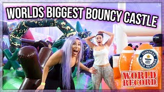INSANE WORLDS BIGGEST BOUNCY CASTLE CHALLENGE 🤣🎪 (RECORD ATTEMPT)