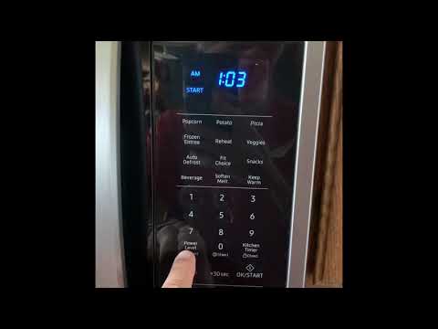 Setting the clock on a Samsung microwave