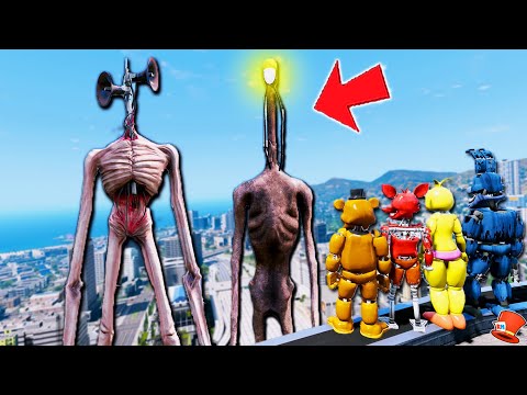 Animatronics VS New SIREN HEAD (LIGHT HEAD!) (GTA 5 Mods FNAF RedHatter)
