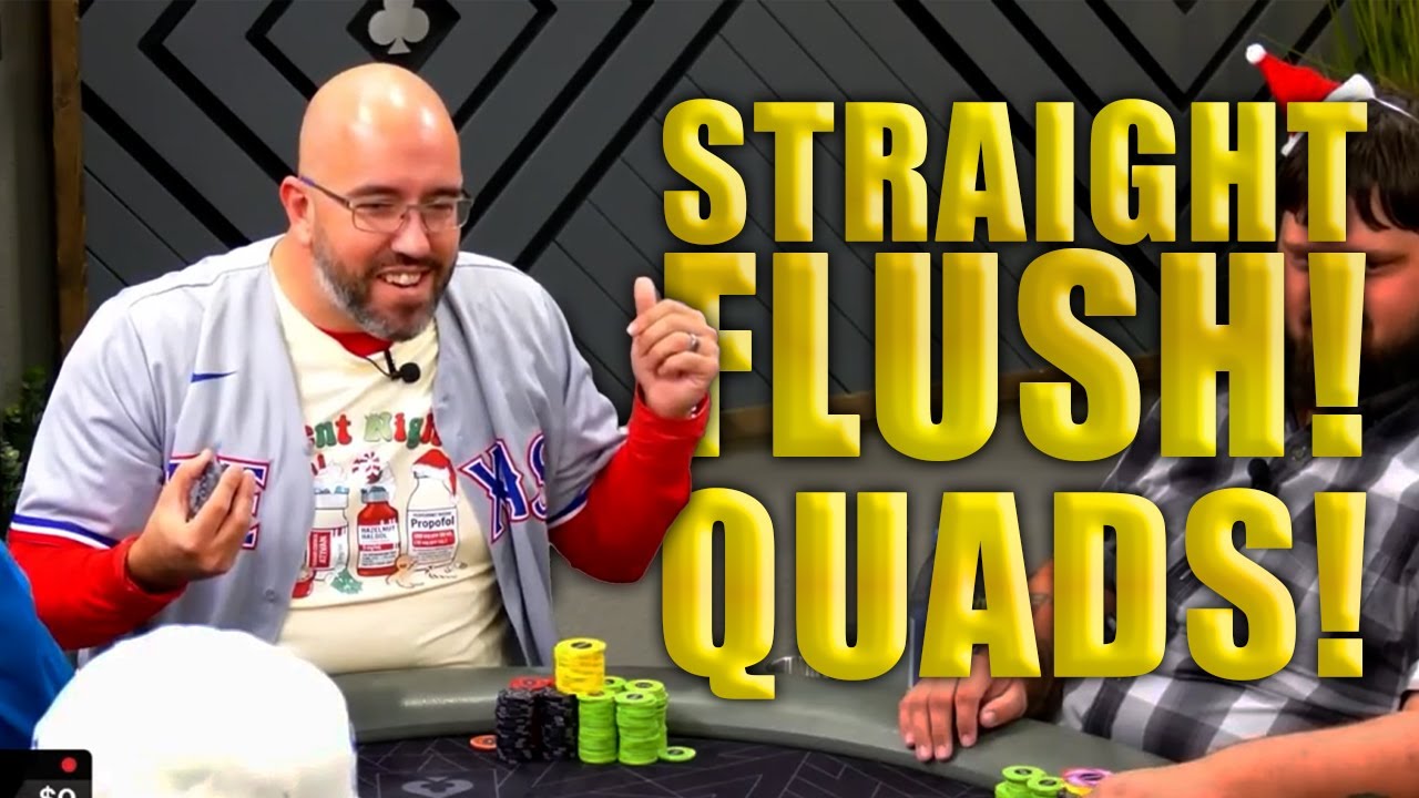 STRAIGHT FLUSH! QUADS! Insane Poker Game!