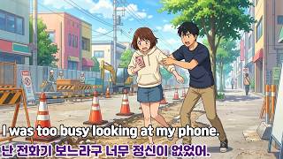 재미있는 주제로 배우는 영어회화(feat : Easy English) / 난 전화기 보느라구 너무 정신이 없었어.