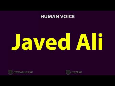 How To Pronounce Javed Ali