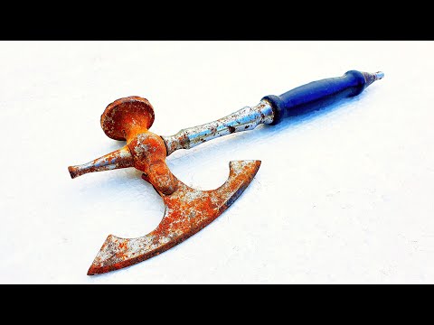 Restoration Old Rusty Butcher's Cleaver