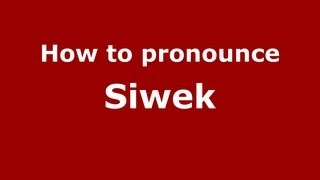 How to pronounce Siwek