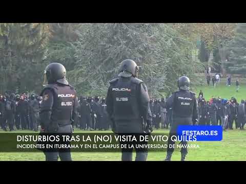 Graves disturbios en Pamplona tras la protesta de radicales por la visita cancelada de Vito Quiles