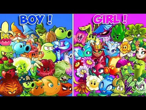 Team BOY Plant vs GIRL Plant - Who Will Win? - PvZ 2 Team Plant vs Team Plant