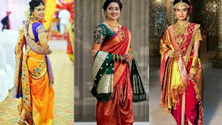 Maharashtrian bridal Saree designs -  Marathi brid