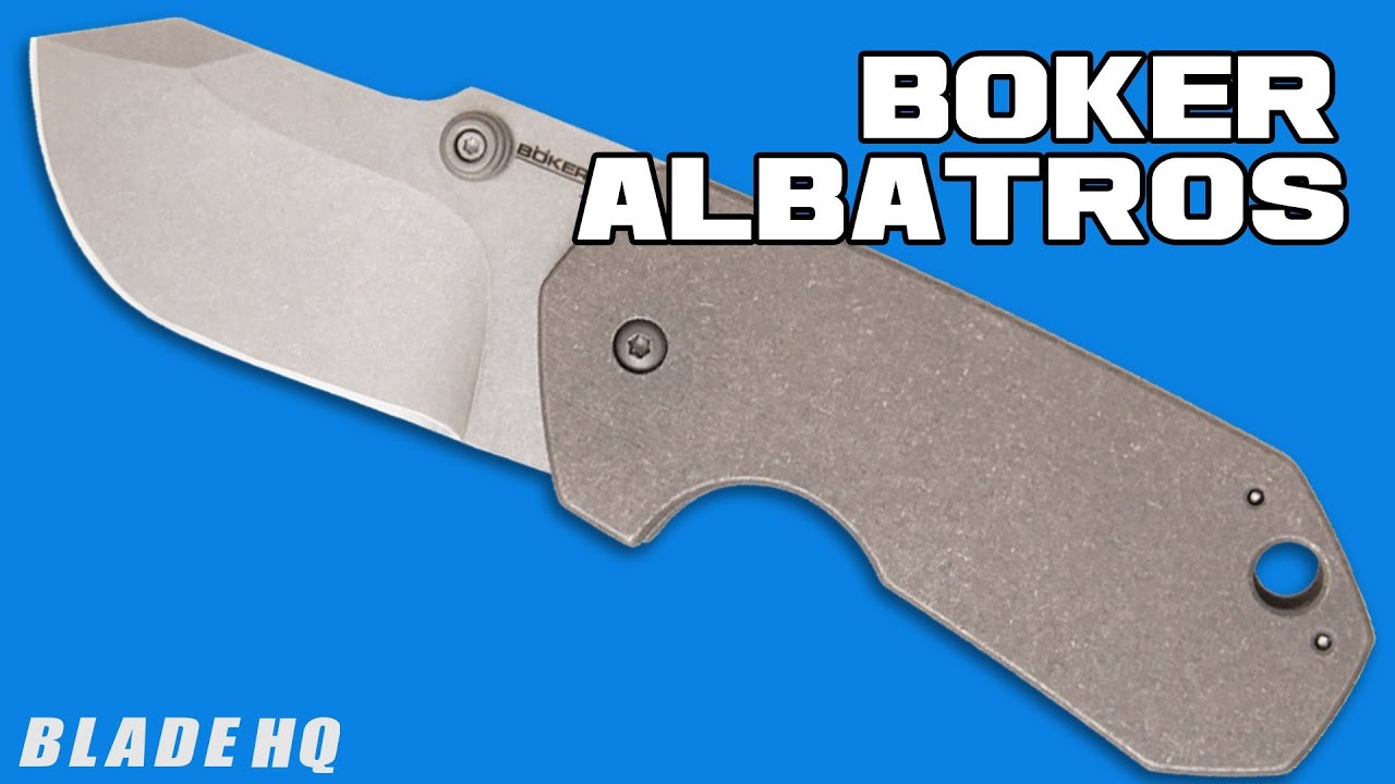 Boker Plus Anso Albatros Frame Lock Knife Titanium (2.5" Stonewash) 01BO621