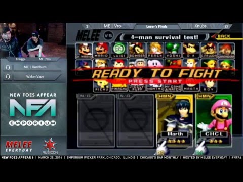 New Foes Appear 6 - ME | Vro (Marth) vs. Knubs. (Luigi) - SSBM - Loser's Finals
