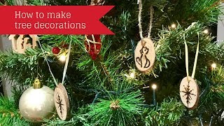 Beginners - how to make a Christmas tree decoration using pyrography - cat and snowflake designs