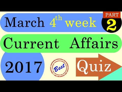 Best March 4th week Current Affairs 2017 Quiz Test | Part- 2