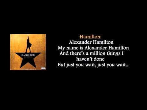 , title : 'Hamilton - Alexander Hamilton lyrics'