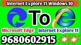 Microsoft edge to internet explorer 11 II How to change the default web browser in Windows 10