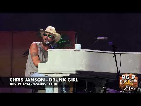 Chris Janson sings "Drunk Girl" in Noblesville, IN on July 12, 2024 as part of the Parti-Gras tour