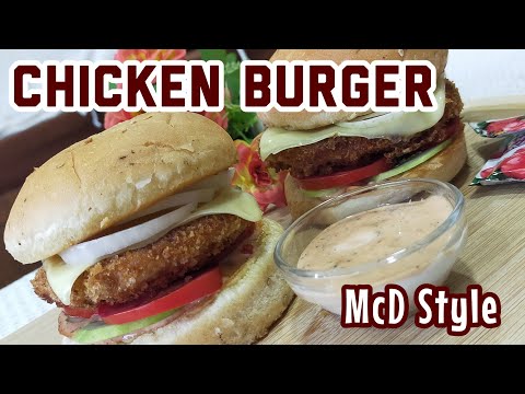 Homemade Chicken Burger Patty | McDonald's Style McChicken Burger | Meenaz