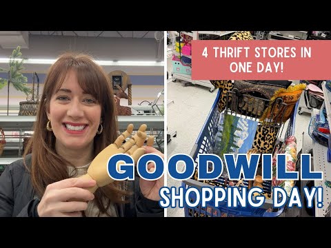 4 GOODWILLS IN ONE DAY! | Thrift with Me for Vintage Decor