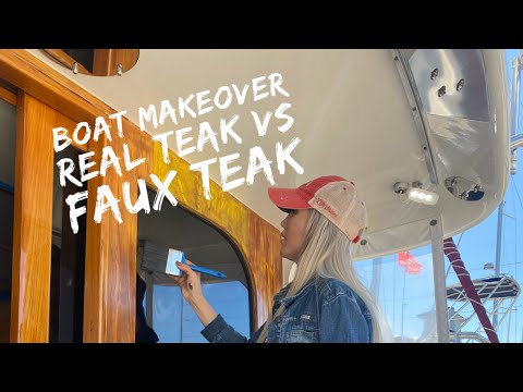 BrandiLee Episode 3- Boat Makeover - Real Teak vs Faux Teak