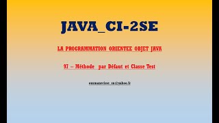 CI 2SE PooJava97 Methode par Defaut Classe Test