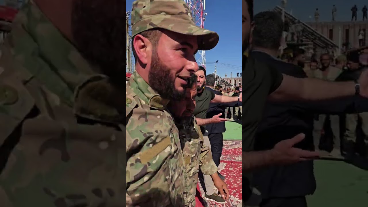 وصول السيد الرئيس احمد الشرع ومعه القائد عصام بويضاني والسادة الوزراء جميعه?