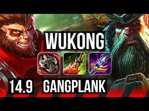 WUKONG vs GANGPLANK (TOP) | 8 solo kills | BR Diamond | 14.9