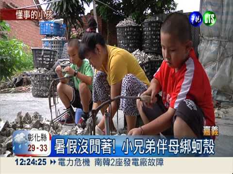 不忍母太辛勞 小兄弟暑假綁蚵殼