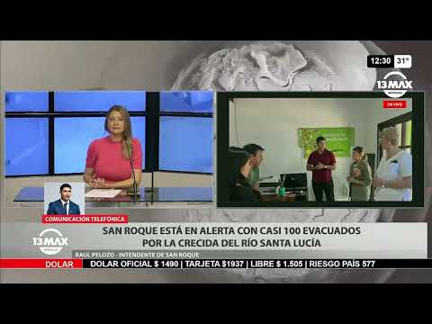 San Roque está en alerta con casi 100 evacuados por la crecida del Río Santa Lucía - Raul Pelozo