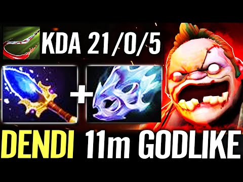 🔥 DENDI Pudge MID 11min GODLIKE Aghanim + Moonshard — 100% Invincible Master Hook Dota 2 Pro