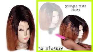 #comment faire une perruque sans closure / #how to make fully wig / raie de côté fermée 🤗