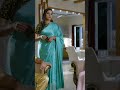 141 Yamaleela Actress Vajravathi Sandhya Hot Aunty Villain In Plain Satin Silk Saree Sky Blue