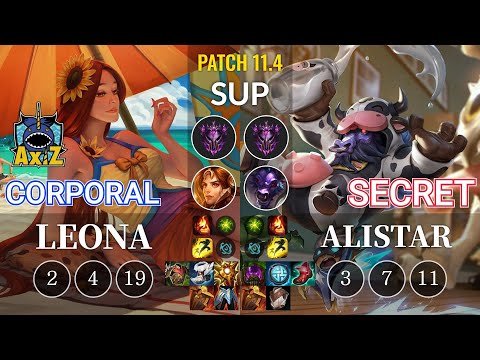AXIZ Corporal Leona vs Secret Alistar Sup - KR Patch 11.4
