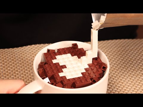 Lego Coffee & Macarons / Lego in real life - Stop Motion Cooking ＆ ASMR