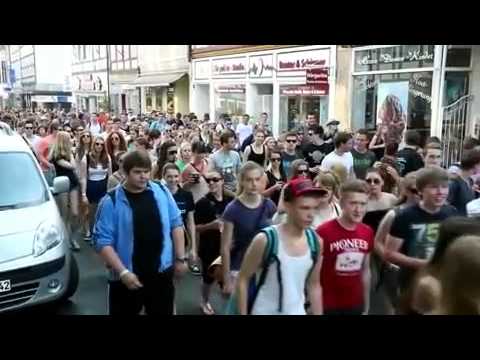 Bierumzug der Abiturienten