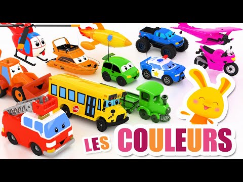 Apprendre les COULEURS avec tous les véhicules - Voiture, Bus, Avion, Police, Pompier, Fusée...