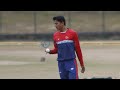 Kishore Mahato bowls during a training session for T20 World Cup Qualifiers