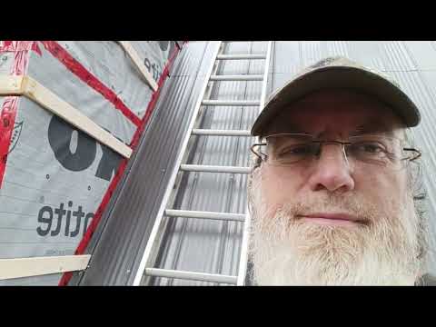 Shambala 56   Aug  25   31, 2023 siding the cabin, first fire in the stove, trail to huge swale