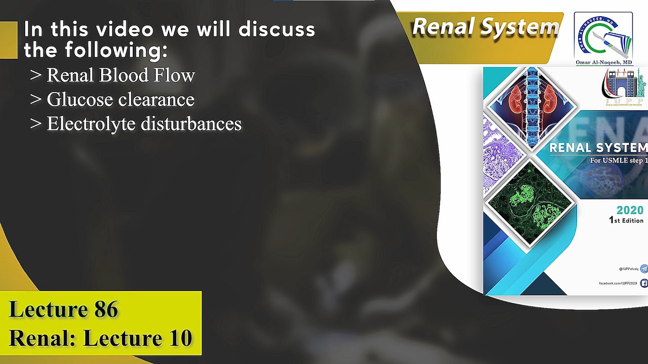 Renal Blood Flow || Glucose clearance || Electrolyte disturbances